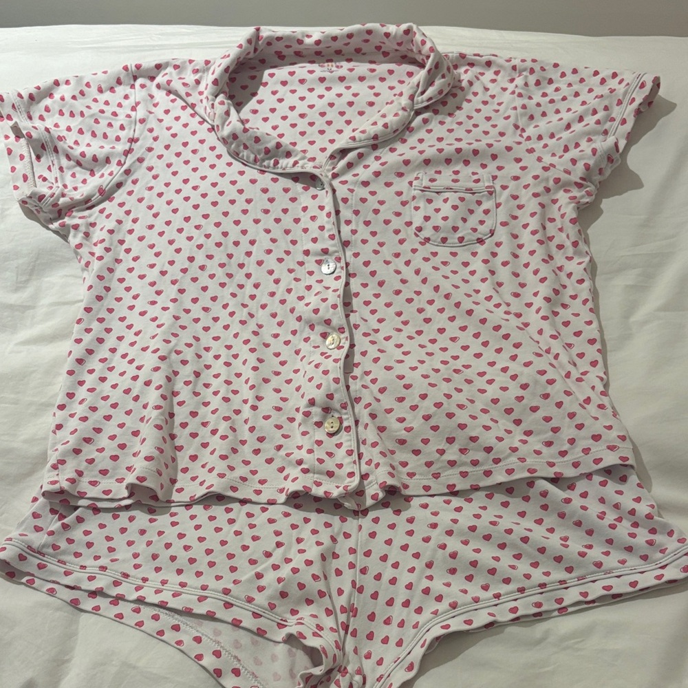 Roller rabbitPink Heart Print Pajama Set